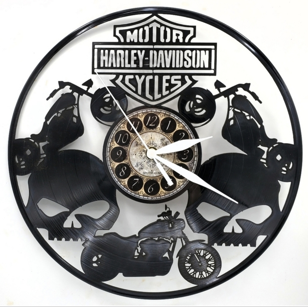 HARLEY DAVISON vinyl record clock